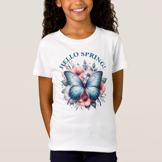 T-Shirt Bonjour Papillon de Printemps-96282 (Devant)