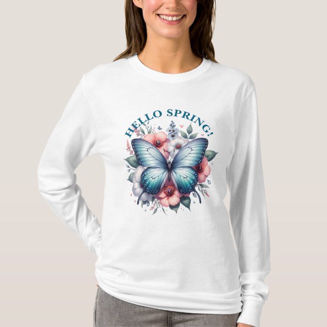 T-shirt Bonjour Papillon de Printemps-96282 (Devant)