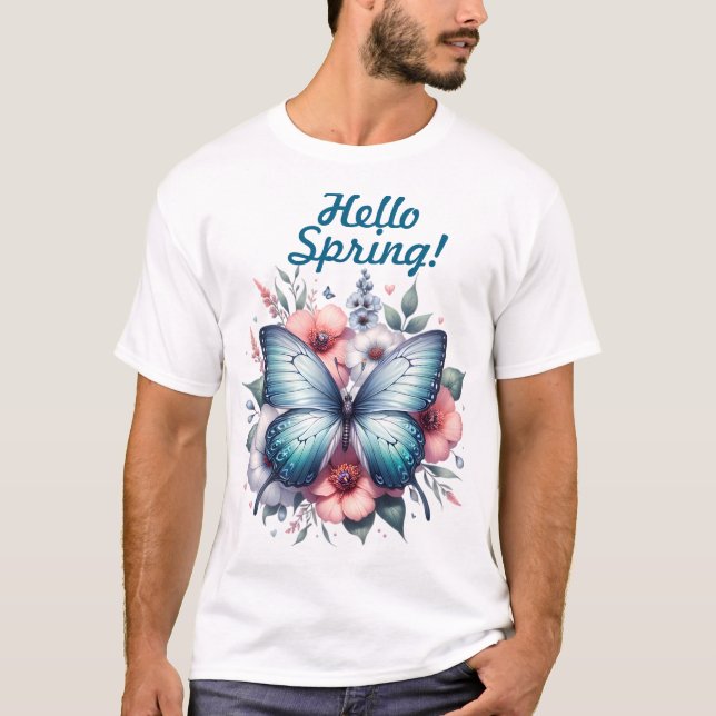 T-shirt Bonjour Papillon de Printemps-96282 (Devant)