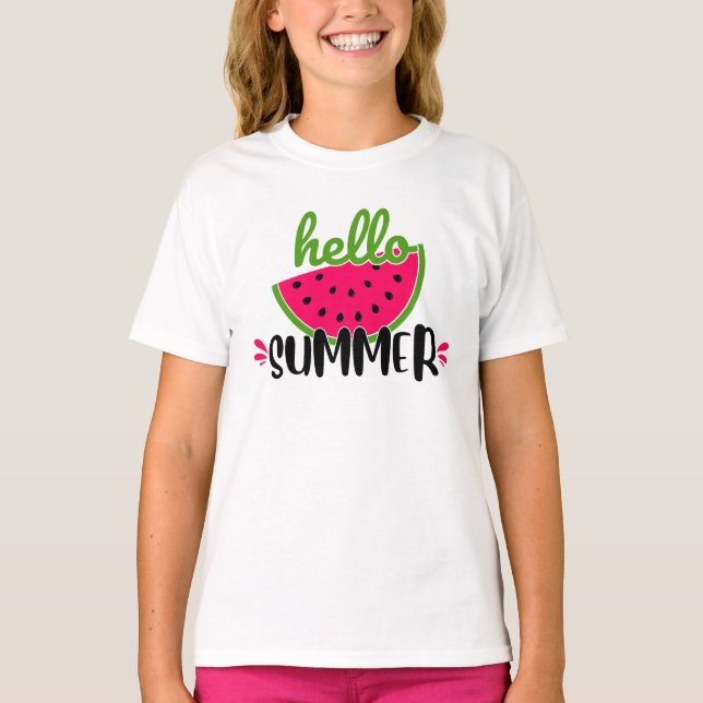 T-shirt Bonjour Pastèque d'Été  (Devant)