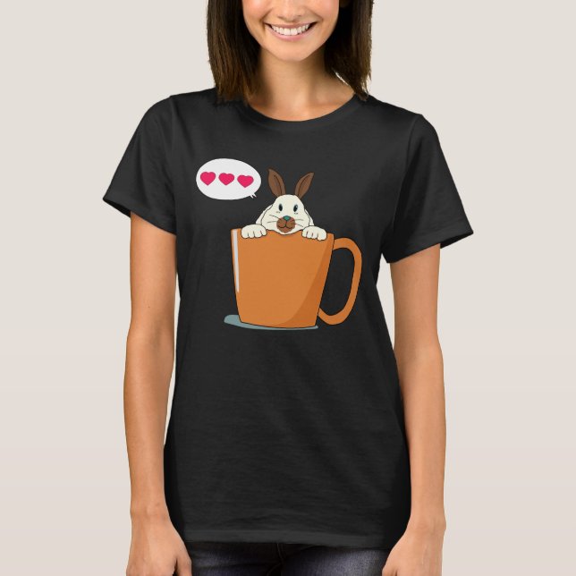 T-shirt Bonjour petits oreilles brunes lapin (Devant)