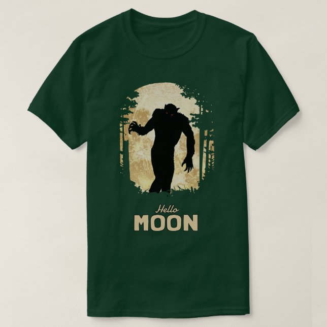 T-shirt Bonjour Pleine lune Nuit (Design devant)