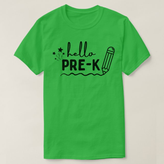 T-shirt Bonjour Pré K 6e année (Design devant)