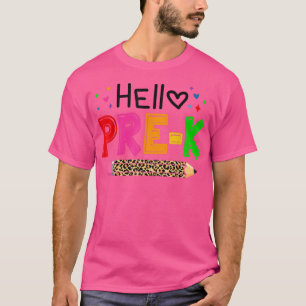T-shirt Bonjour Pré-k Enseignant Kid Retour à l'école Ense