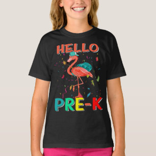 T-shirt Bonjour Pré K Flamant rose Retour À L'École