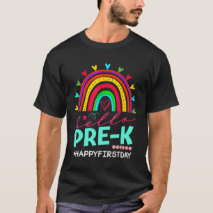 T-shirt Bonjour Pré K Préscolaire Heureux Premier Jour De