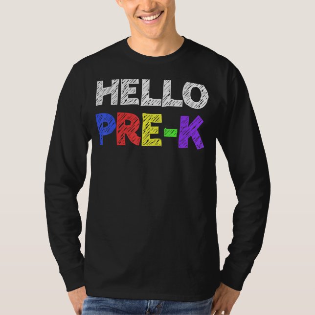 T-shirt Bonjour Pré K Retour À L'École (Devant)