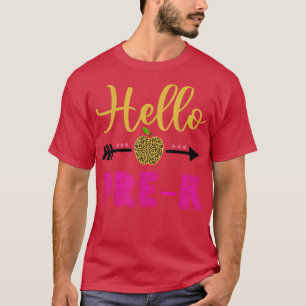 T-shirt Bonjour Pré K Retour à l'école Filles enseignant C