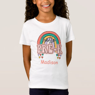 T-Shirt Bonjour Pré-Maternelle Arc-en-Ciel Retour à l'écol