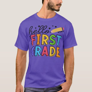 T-shirt Bonjour Première Année 1ère Année Retour À L'École