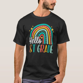 T-shirt Bonjour première année de retour à l'école profess