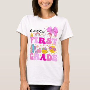 T-shirt Bonjour première année, Preppy Retour à l'école