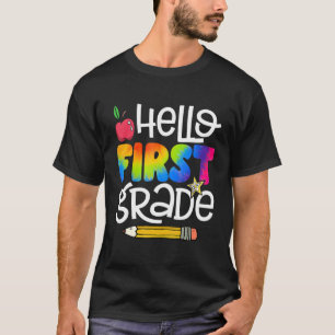T-shirt Bonjour Première Année Tie Dye Retour À L'École En