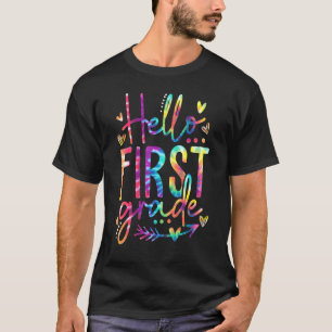T-shirt Bonjour Première Année Tie Dye Retour À L'École En