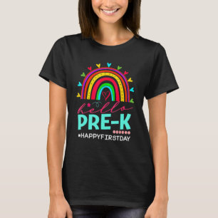 T-shirt Bonjour Préscolaire K Joyeux Premier Jour De L'Éco