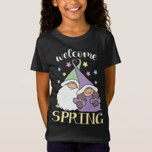 T-Shirt Bonjour Printemps fleuri Gnomes couple Fleurs bien