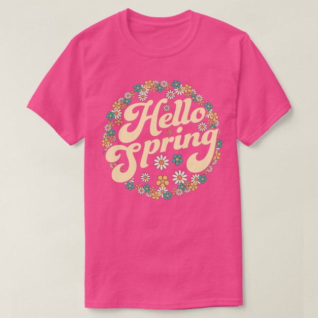 T-shirt Bonjour Printemps tendance Pâques Fleur Fleur Fleu (Design devant)