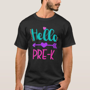 T-shirt Bonjour PrK Leopard Crayon Retour À L'École
