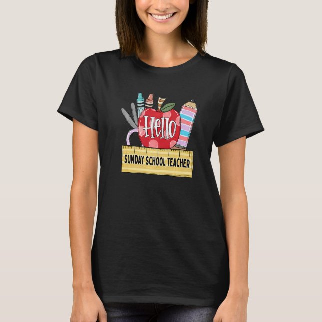 T-shirt Bonjour professeur de l'école du dimanche  Profess (Devant)