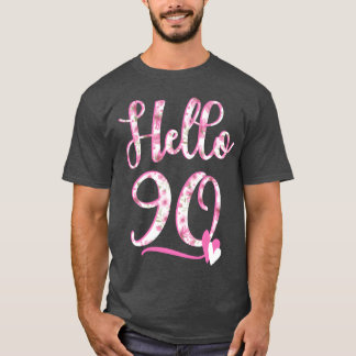 T-shirt Bonjour quatre-vingt-dix 90 ans 90e anniversaire f