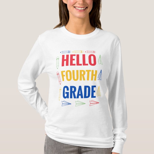 T-shirt Bonjour quatrième année (Devant)
