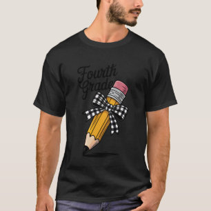 T-shirt Bonjour Quatrième Année Crayon Arc Professeur Étud