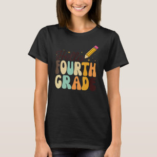 T-shirt Bonjour quatrième année retour à l'école filles ga