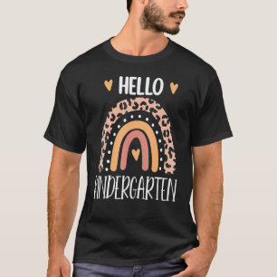 T-shirt Bonjour Rétro Arc-en-ciel de la Maternelle pour le