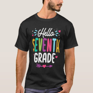 T-shirt Bonjour Septième Année De Retour À L'École Étudian