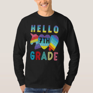 T-shirt Bonjour Septième Classe Pop It Unicorne Premier Jo