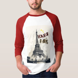 T-shirt Bonjour Skyline Marathon Paris