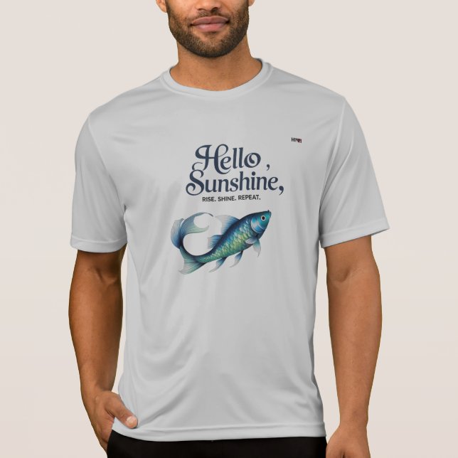 T-shirt Bonjour Soleil – Couler. Briller. Répéter. 🐟 (Devant)