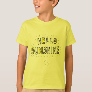 T-shirt Bonjour soleil heureux été jaune joyeux