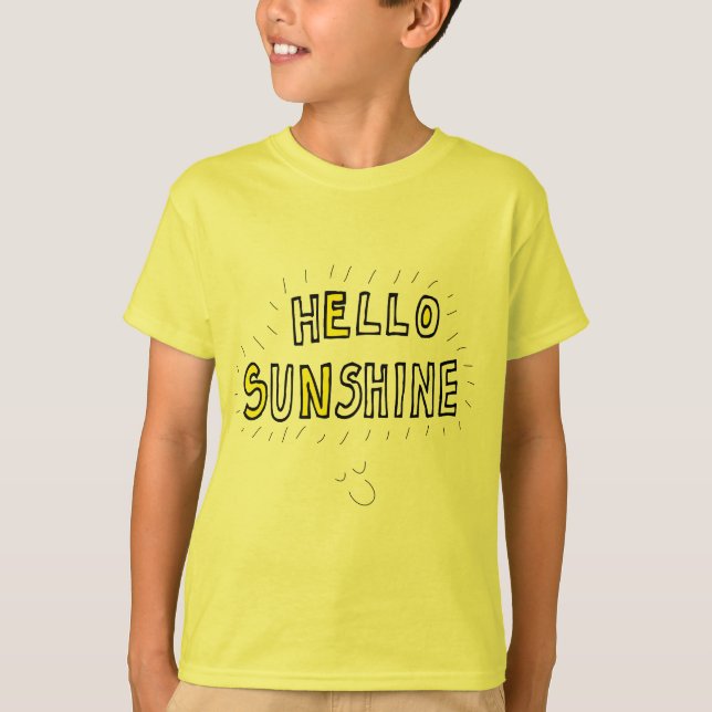 T-shirt Bonjour soleil heureux été jaune joyeux (Devant)
