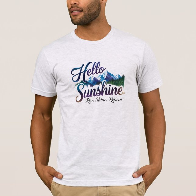 T-shirt Bonjour Soleil – Respirer. Briller. Répéter. (Devant)