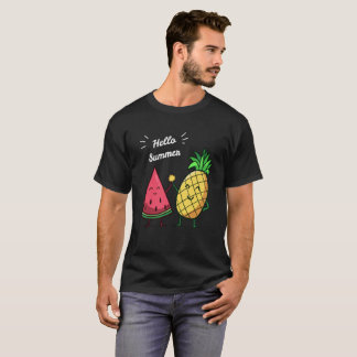 T-shirt Bonjour Summer High Five Watermelon Pineappon Tshi