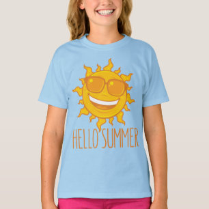 T-shirt Bonjour Summer Sun Avec Lunettes de soleil