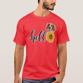 T-shirt Bonjour Sunflower Welsh Springer Spaniel 