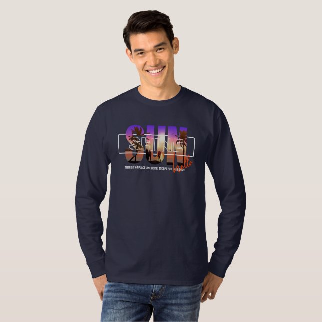 T-shirt Bonjour Sunshine (2) | Hommes Long Sleeve (Devant entier)