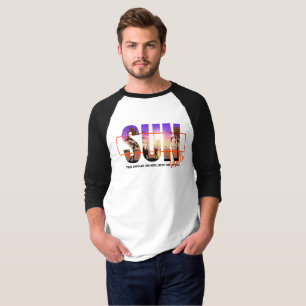 T-shirt Bonjour Sunshine   Hommes 3/4 Sleeve Raglan