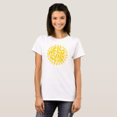 T-shirt Bonjour Sunshine Lettrer Jaune Sun Design de texte (Devant entier)