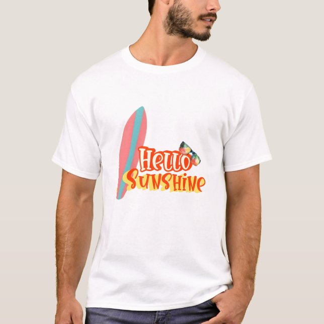 T-shirt Bonjour Sunshine - Vibes d'été (Devant)
