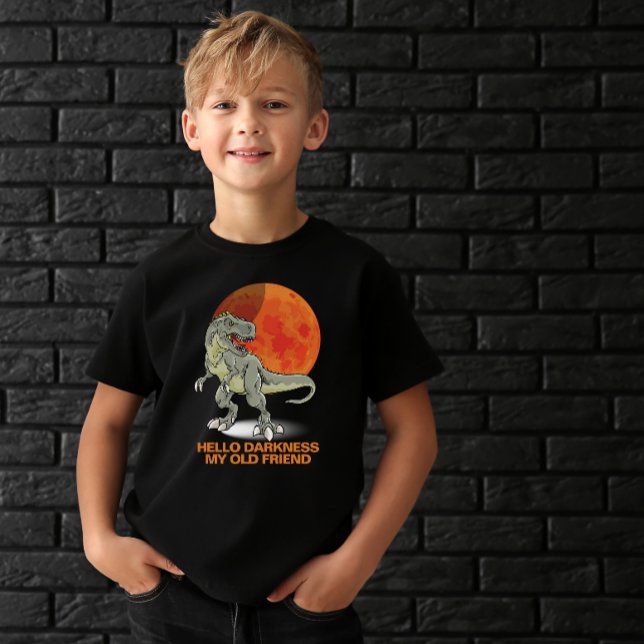 T-shirt Bonjour Ténèbres Mon Vieux Ami Dinosaur Soleil Ora (hello darkness my old friend kids t-shirt)