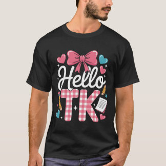 T-shirt Bonjour Tk Drôle Mignon Ck À l'école Transitionnel