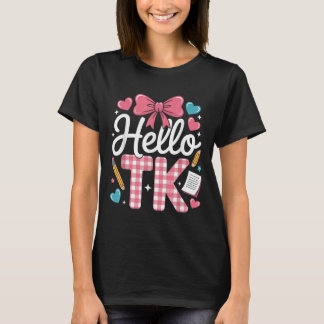 T-shirt Bonjour Tk Funny Mignonne Retour À L'École Ki Tran