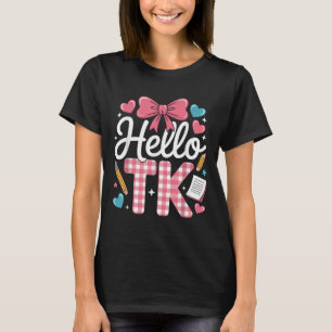 T-shirt Bonjour Tk Funny Mignonne Retour À L'École Ki Tran