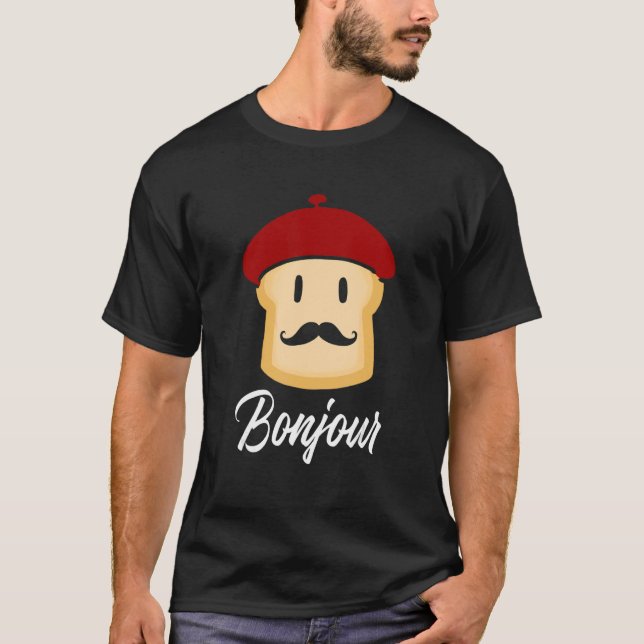 T-shirt Bonjour    Toast French  France Food (Devant)