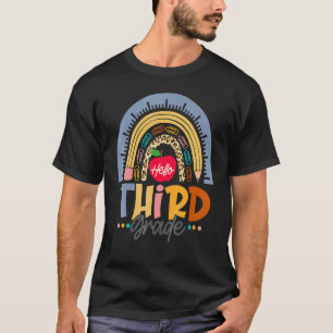 T-shirt Bonjour Troisième Année Arc-en-ciel Retour à l'éco