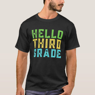 T-shirt Bonjour Troisième Année Retour À L'École Étudiant 