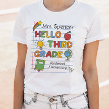 Bonjour troisième année sur papier scolaire & grib